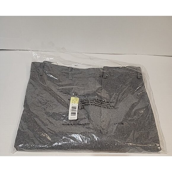 Size 42 MENS Adjustable waist band expandable Dress Pants gray long flat front - Picture 8 of 9